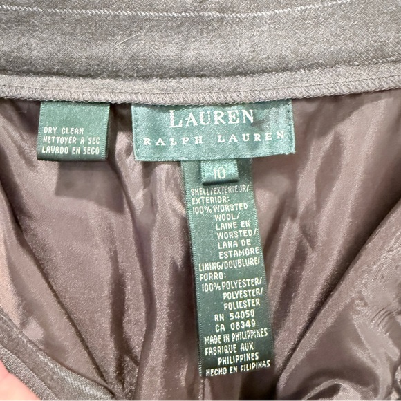 Lauren Ralph Lauren 100% Wool Pinstripe Pleated Trousers Size 10 | Old Money - Picture 6 of 9